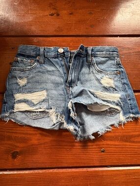 Aeropostale Light Blue Distressed Denim Cutoff Shorts